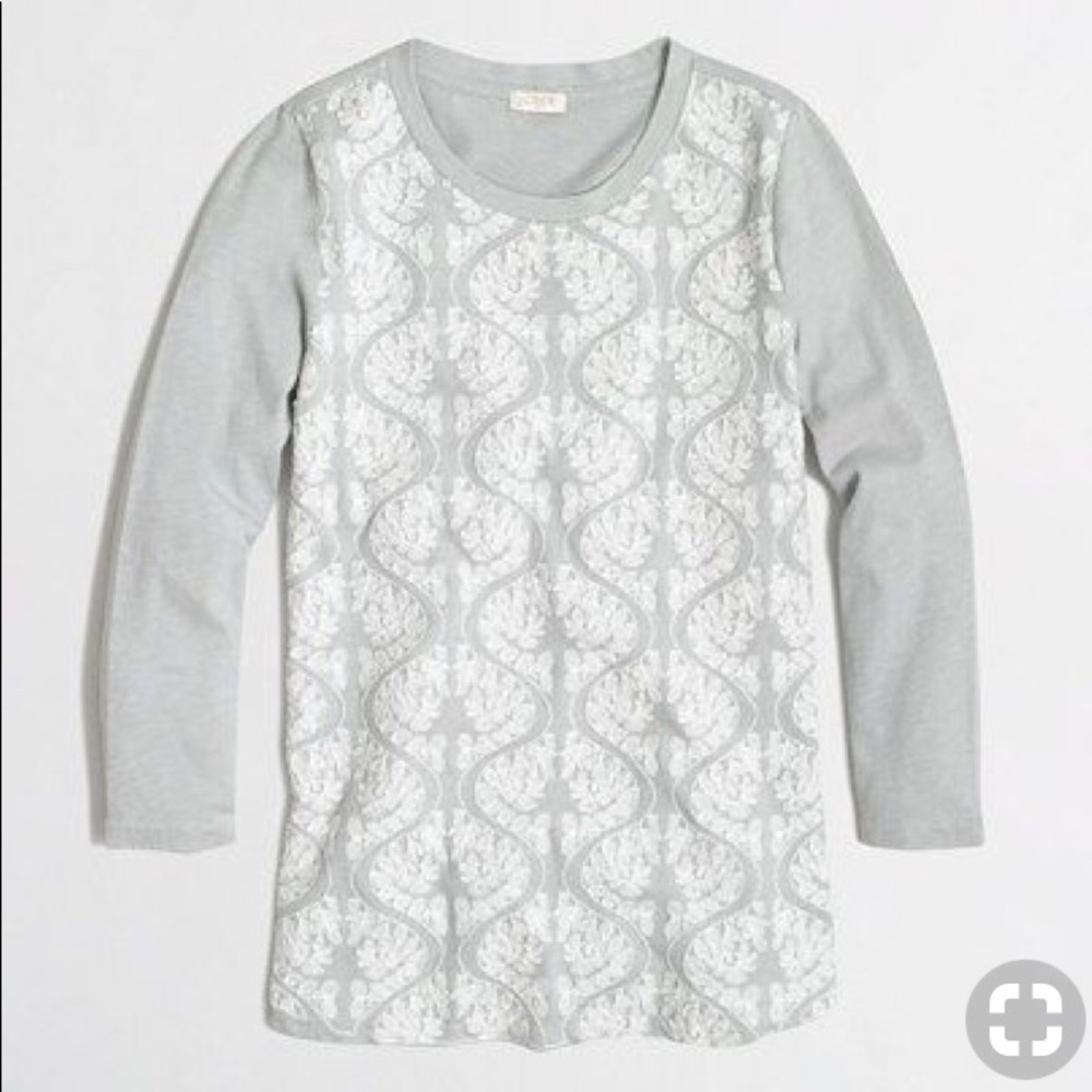J. Crew Factory Embroidered-Front Top